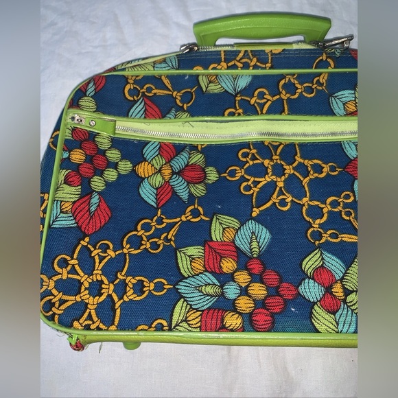 Penguin Travelers Cloth Suitcase with Lock Mod Japan Collectible Decor Vintage - Picture 3 of 15